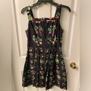 J. Taylor size 8 black floral fit and flare dress